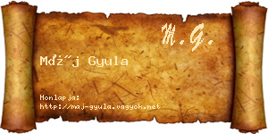 Máj Gyula névjegykártya