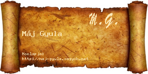 Máj Gyula névjegykártya